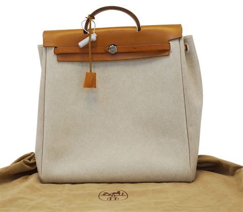 hermes bag canvas leather|Hermes canvas tote bag.